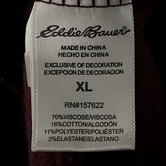 Men’s Eddie Bauer Plumb Colored Zip-Up Hooded Jacket. Size XL. - Picture 4 of 4